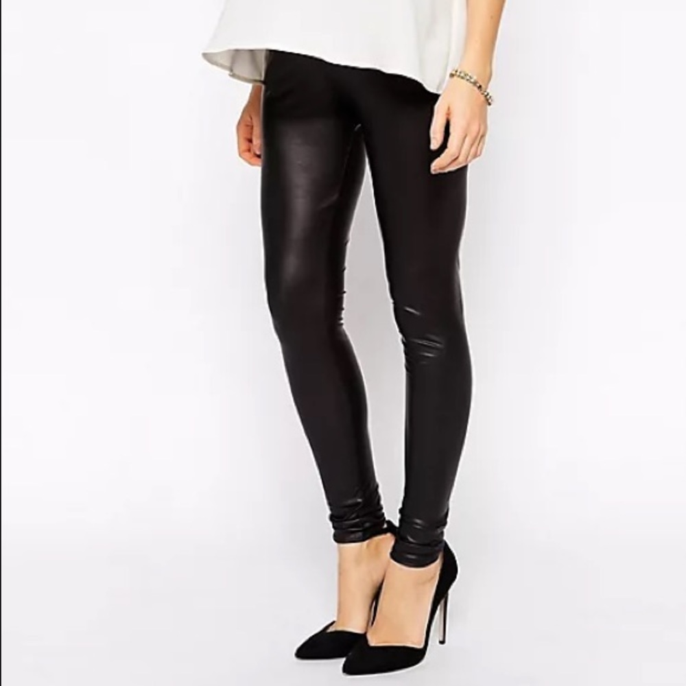 ASOS maternity faux leather leggings